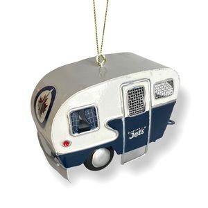 Winnipeg Jets Retro RV Camper Metal Christmas Tree Ornament BNWT Licensed NHL